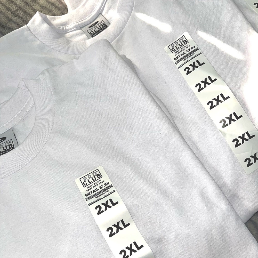 Brand new Pro Club heavy weight solid white crew neck t-shirts size 2XL.